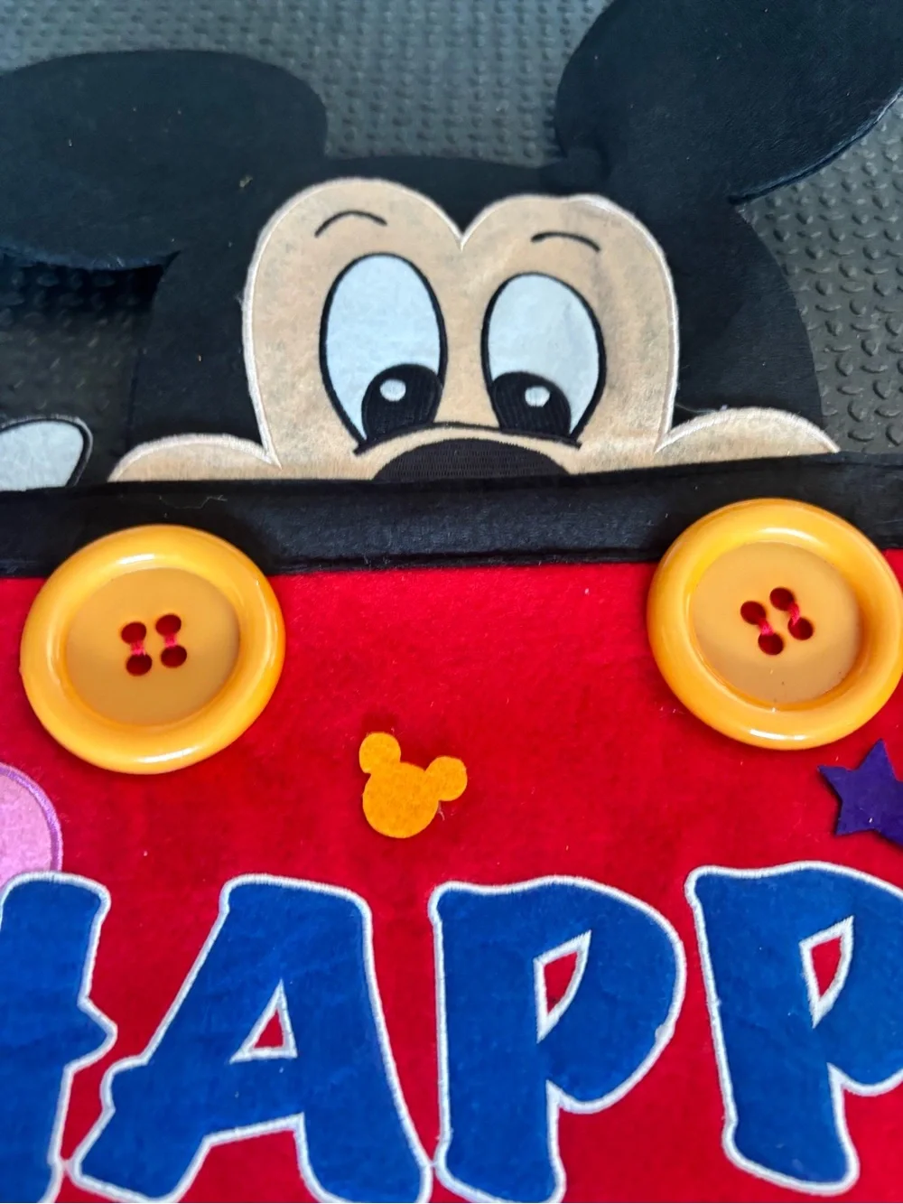 Disney Mickey Mouse Red Happy Birthday Pennant Banner with Multicolor Accents